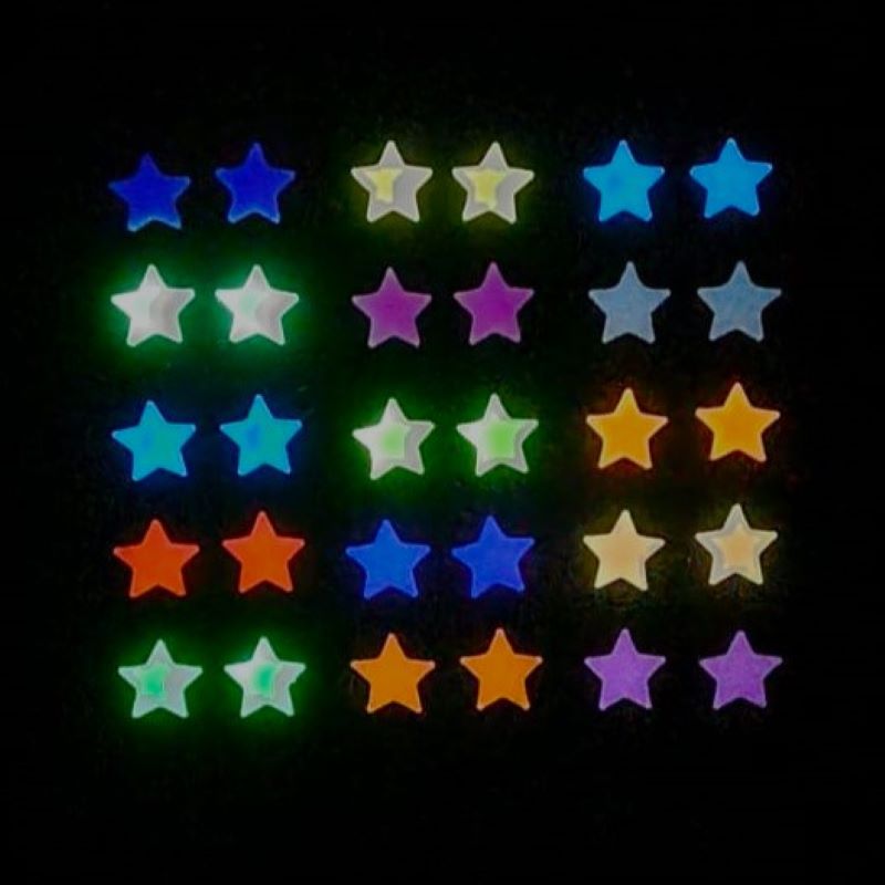 Glow In The Dark Star Stud Earrings