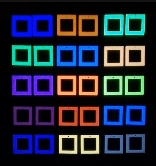 Square Earrings Glow In The Dark 15 Colour choices