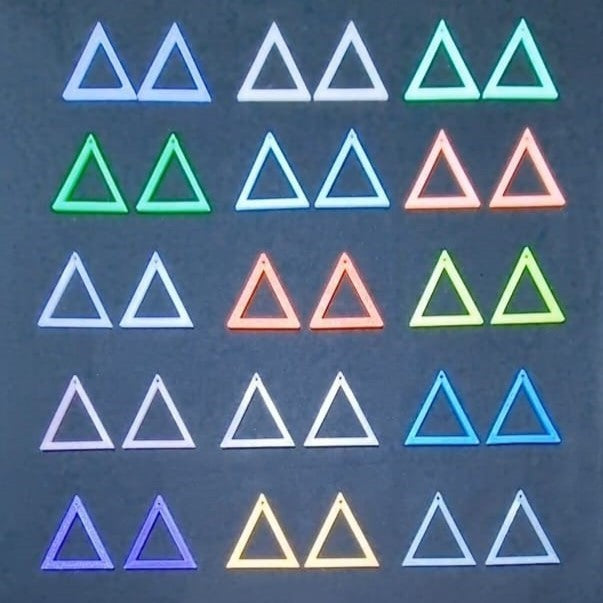 Triangle Hoop Earrings In Light  (15 Colour Combinations)