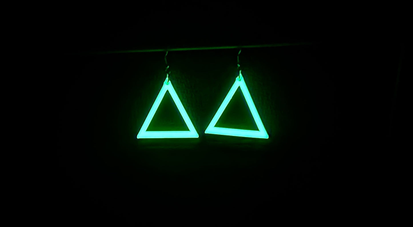 Triangle Hook Earrings Glow In Dark